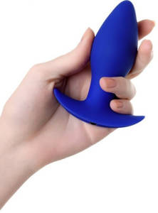 Wibrujący plug analny w niebieskim kolorze