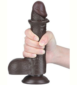 Ciemnoskóry sztuczny penis z przyssawką