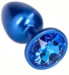 Niebieski plug analny z kryształkiem