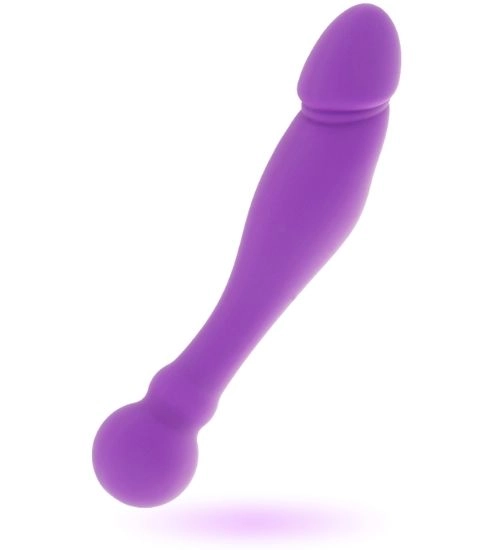 Elastyczne fioletowe dwustronne dildo