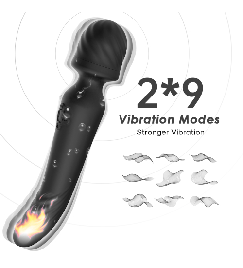 Podgrzewany wibrator - Mission black