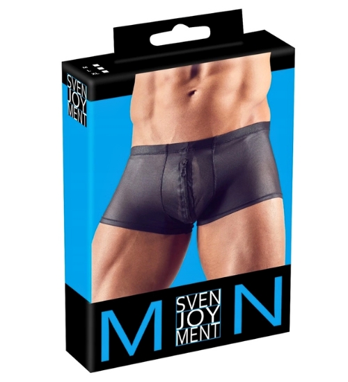 Czarne bokserki z zamkiem błyskawicznym