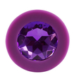 Fioletowy plug z kryształkiem - sylikon