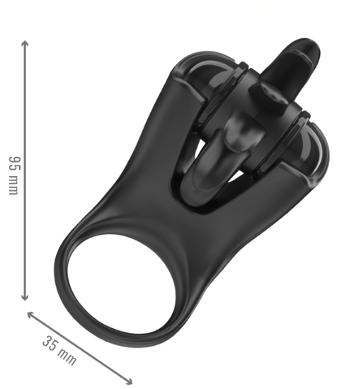 Pierścień wibracyjny z obrotowym stymulatorem łechtaczki