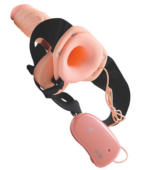 Sztuczny członek na paskach z wibracjami