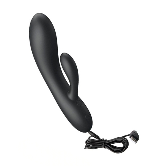 Czarny poręczny wibrator króliczek