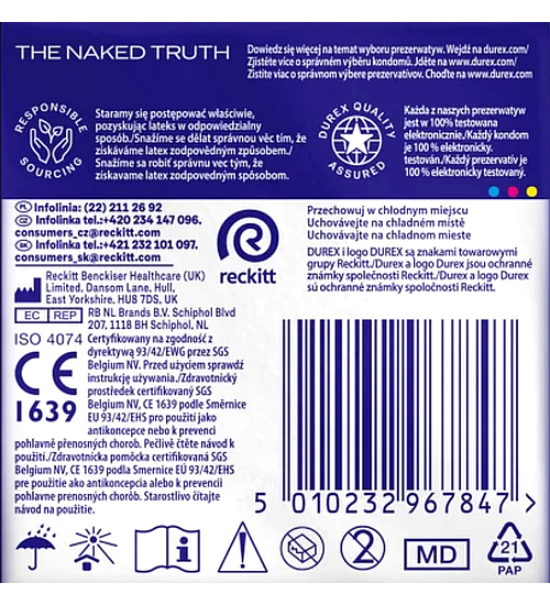 Wzmocnione Prezerwatywy Durex Classic Extra Safe