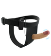 Wibrujący strap on z miękką główką