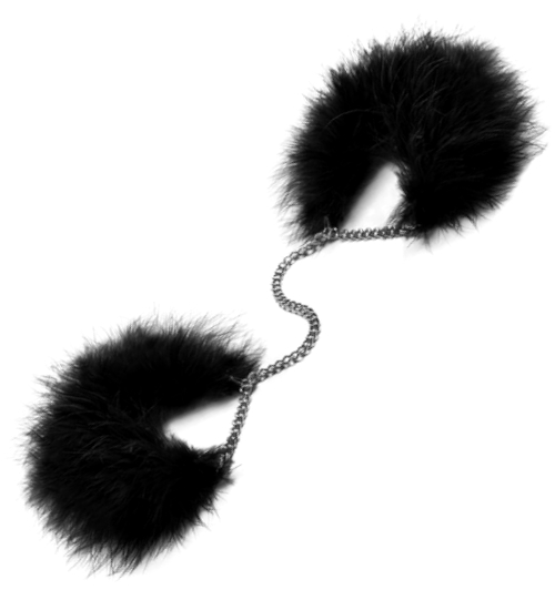 Pierzaste czarne kajdanki