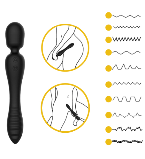 Czarna różdżka - 20 trybów wibracji