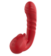 Czerwony wibrator punktu G z języczkiem