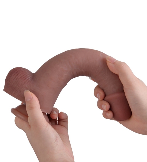 Elastyczne silikonowe 24 cm dildo z przyssawką