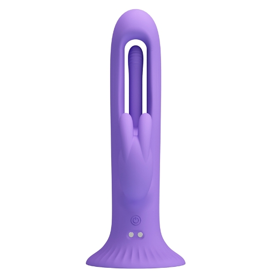 Wielofunkcyjny fioletowy wibrator na przyssawce
