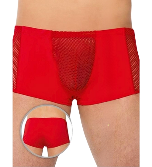 Czerwone siateczkowe bokserki