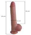 Elastyczne silikonowe 24 cm dildo z przyssawką 