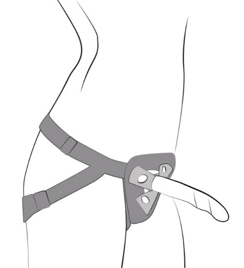 Trójkolorowy strap-on dla kobiet