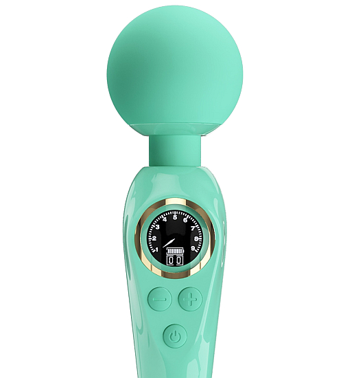 Zielona różdżka z zegarowym wyświetlaczem