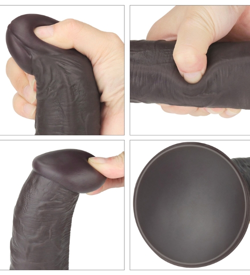 Ciemne dildo z bezprzewodowym pilotem