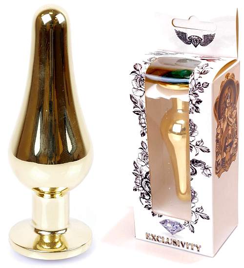 Plug analny z zielonym kryształkiem