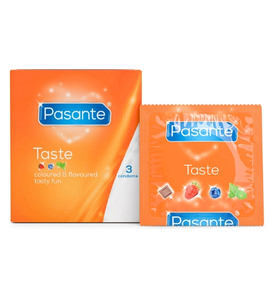 Kolorowe prezerwatywy Pasante Taste - 3 szt.