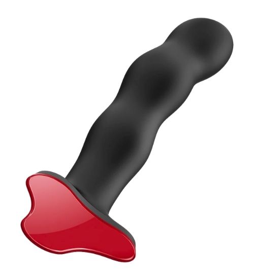 Czarne silikonowe dildo z ruchomymi kulkami
