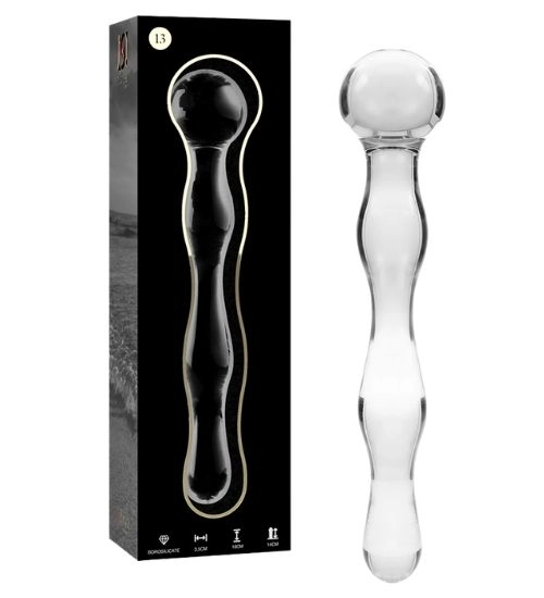 Szklane dildo z kulistą końcówką
