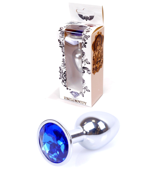 Arcypiękny plug z niebieskim diamentem
