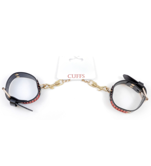 Kajdanki z czerwonymi cekinami