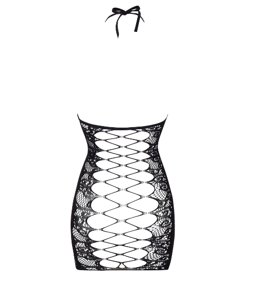 Czarna koronkowa sukienka z odważnym tyłem