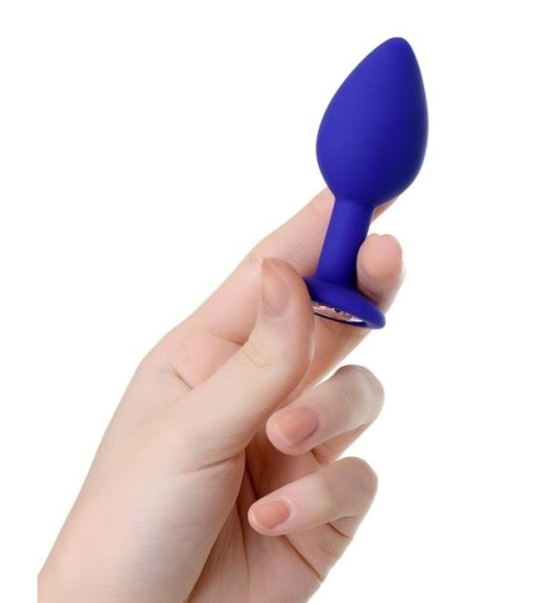 Niebieski plug z kryształem