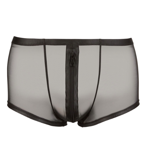 Czarne bokserki z zamkiem błyskawicznym