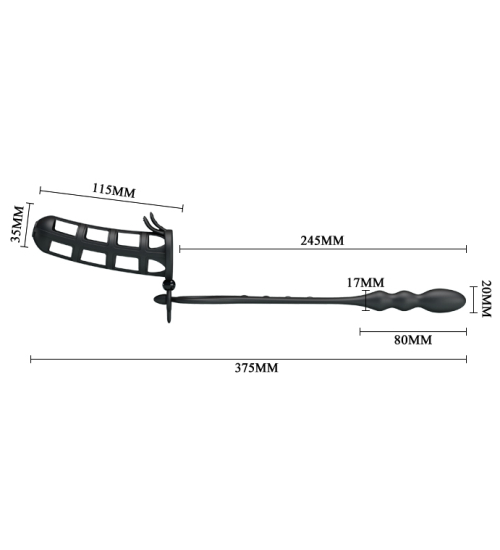 Klatka na penisa z analnym plugiem