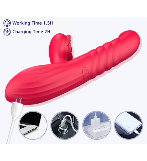 Wibrator z Różą do stymulacji punktu G i łechtaczki