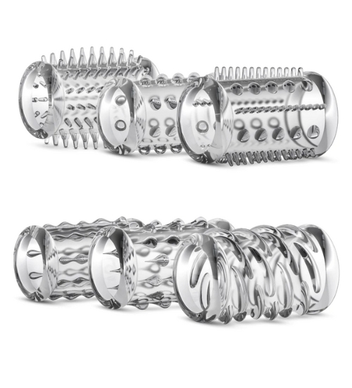 Zestaw przeźroczystych nakładek z wypustkami