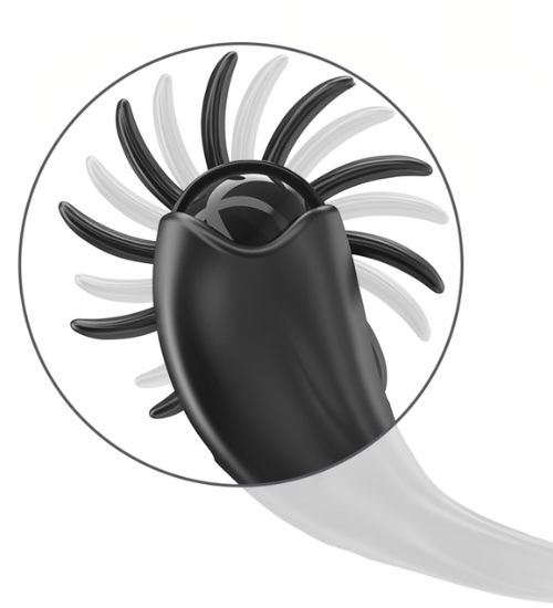 Pierścień wibracyjny z obrotowym stymulatorem łechtaczki