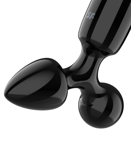 Czarne potrójne dildo Crystal