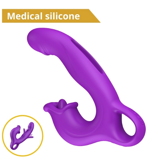 Fioletowy wibrator z flappingiem