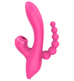 Wielofunkcyjny różowy wibrator z kulkami analnymi