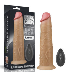 Rotacyjne dildo 20cm z bezprzewodowym pilotem
