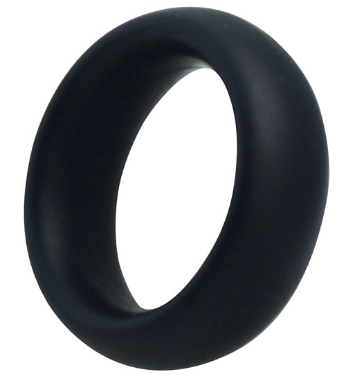Czarny silikonowy ring na penisa