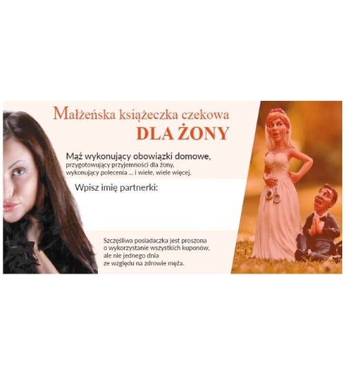 Książeczka czekowa dla ŻONY