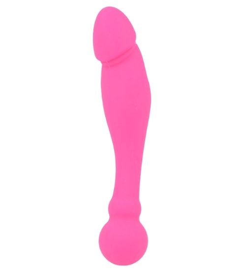 Dwustronne różowe dildo z silikonu