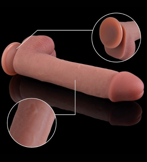 Elastyczne silikonowe 24 cm dildo z przyssawką