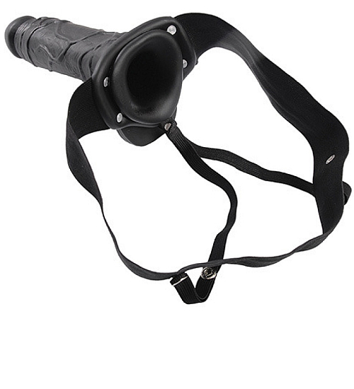 Czarna proteza penisa z jądrami - Real Rapture - 20,5cm