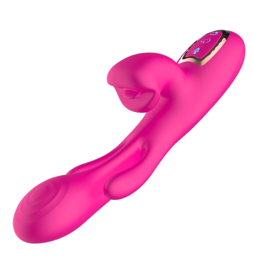 Różowy wibrator potrójnej mocy