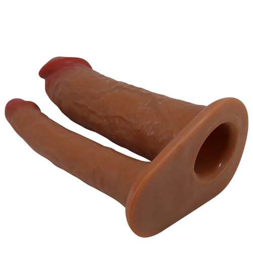 Podwójny strap-on z miękkimi penisami
