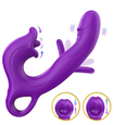 Fioletowy wibrator z flappingiem