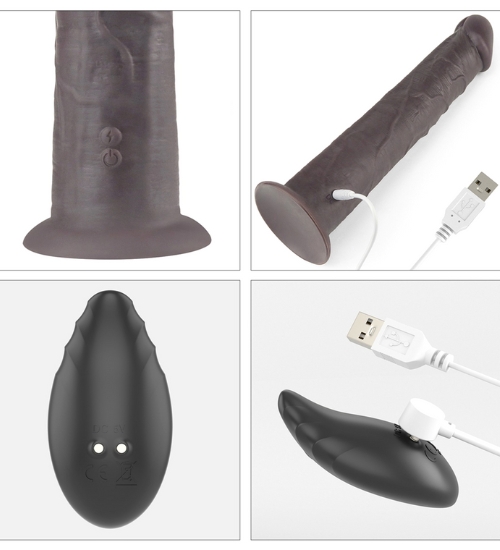 Ciemne dildo z bezprzewodowym pilotem