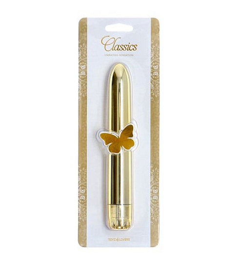 Śliski złoty wibrator