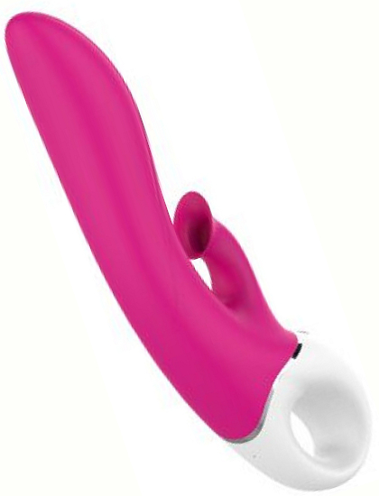 Silikonowy wibrator do punktu G z wypustką łechtaczkową